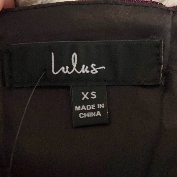 Lulus Party Era Purple Sparkly Lace-Up Pleated Skater Dress XS - Picture 9 of 11